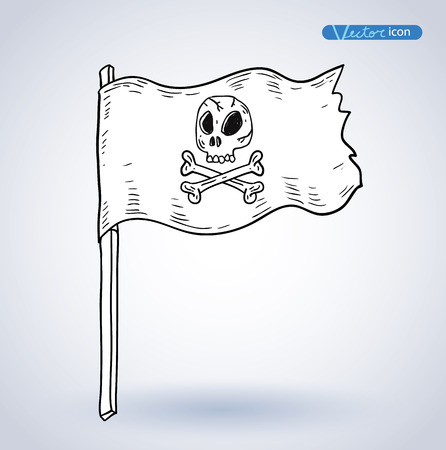 Pirates Flag, vector illustration.のイラスト素材