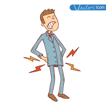back in pain, vector illustration.のイラスト素材