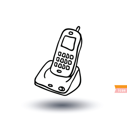cordless telephone icon.のイラスト素材
