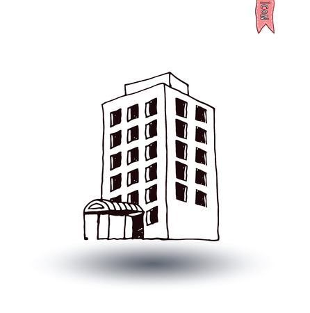 Building Icons Set, vector illustrationのイラスト素材