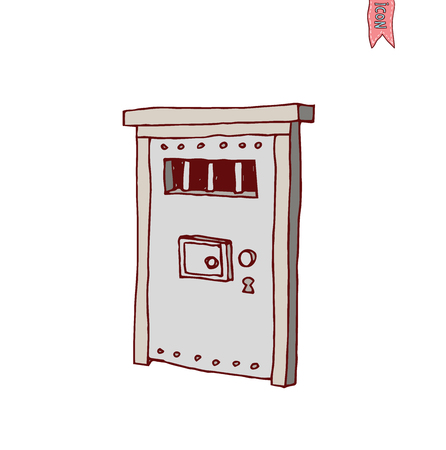 old Door icon, isolated illustration vector.のイラスト素材