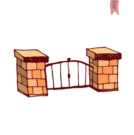 gate icon, vector illustrationのイラスト素材