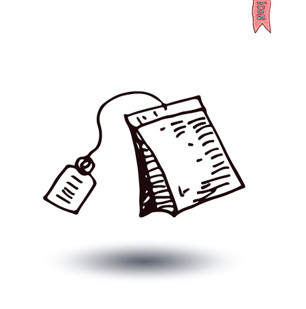 Tea Bag, Vector illustration.のイラスト素材