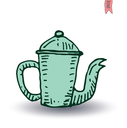 Coffee pot, Vector isolatedのイラスト素材