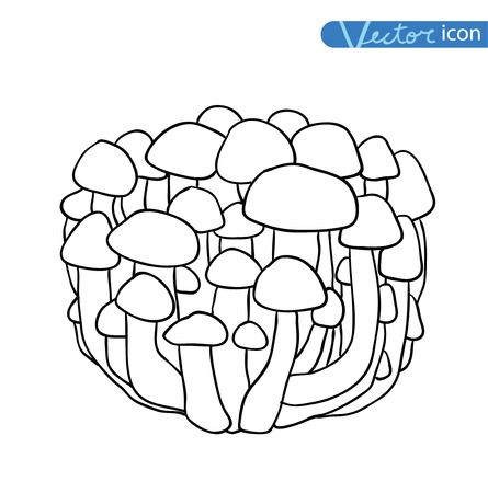 mushrooms set icons, vector illustration.のイラスト素材