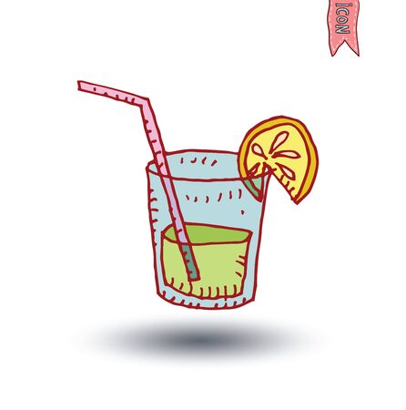 Drink Icons. Hand drawn vector illustration.のイラスト素材