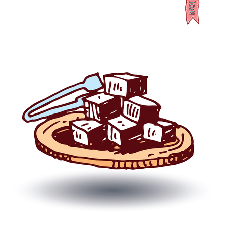 cubes of sugar, Vector illustration.のイラスト素材