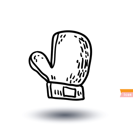 Boxing glove icon, Hand drawn vector illustration.のイラスト素材
