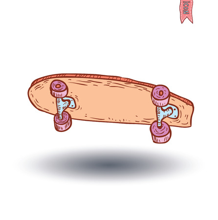 skate. Vector illustration hand drawn.のイラスト素材