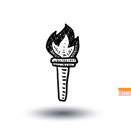 Torch icon, vector illustration.のイラスト素材