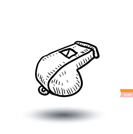 whistle Sport icon, Hand drawn vector illustrationのイラスト素材