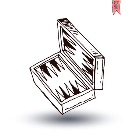 backgammon, hand drawn vector illustration.のイラスト素材