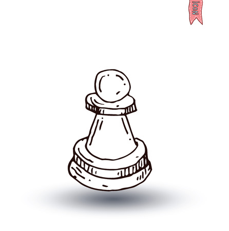 chess piece, hand drawn vector illustration.のイラスト素材