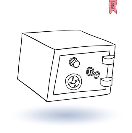 Safe icon,hand drawn vector illustrationのイラスト素材