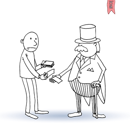 Bank icon, hand drawn illustration.のイラスト素材