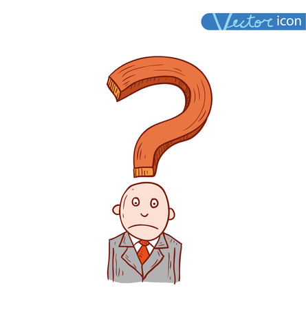 Businessman confused, vector illustration.のイラスト素材