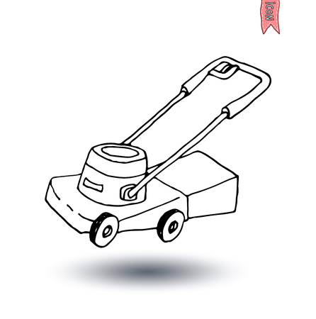 Lawn mower, vector illustration.のイラスト素材