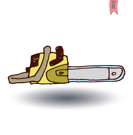 chainsaw, vector illustration.のイラスト素材