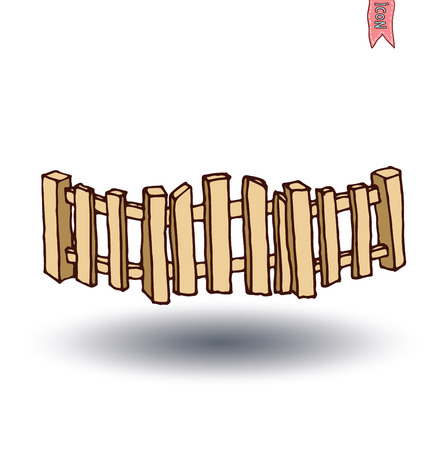 wooden fence, vector illustration.のイラスト素材