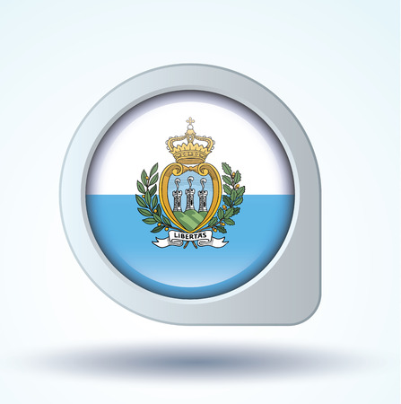 Flag set of San Marino, vector illustration, icon collectionのイラスト素材