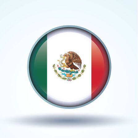 Flag of Mexico, vector illustrationのイラスト素材