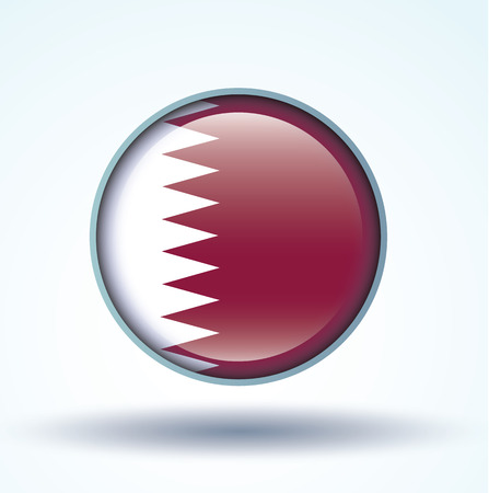 Flag of Qatar, icon collection, vector illustrationのイラスト素材