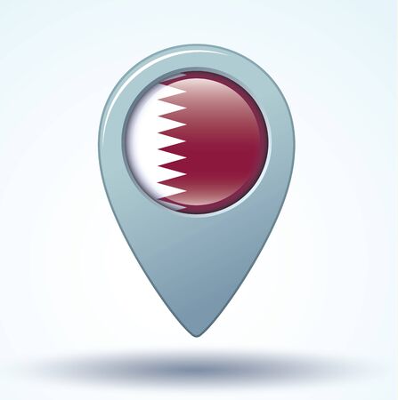 Flag of Qatar, icon collection, vector illustrationのイラスト素材