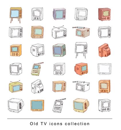 Set Televisions, vintage, vector illustrationのイラスト素材
