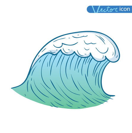 Ocean or sea waves. vector illustration.のイラスト素材
