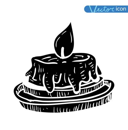 Candle icon, hand drawn vector illustration.のイラスト素材