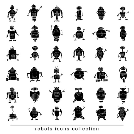 Doodle Robot cartoon, vector illustration.のイラスト素材