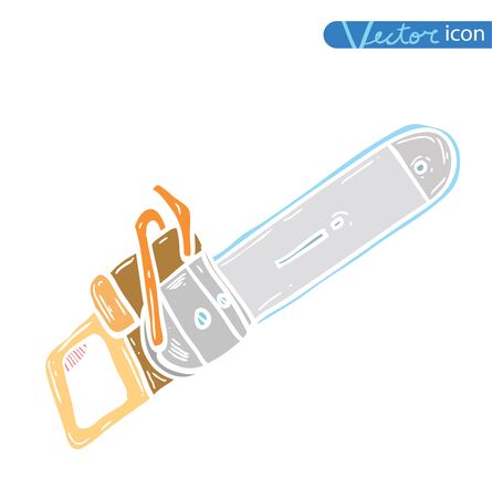chainsaw, vector illustration.のイラスト素材
