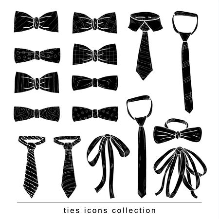 Ties and Bow Ties, vector illustration.のイラスト素材