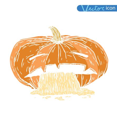 Jack O Lantern halloween pumpkin. vector illustrationのイラスト素材