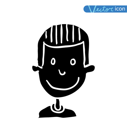 Simple avatar icon, vector illustration silhouette blackのイラスト素材