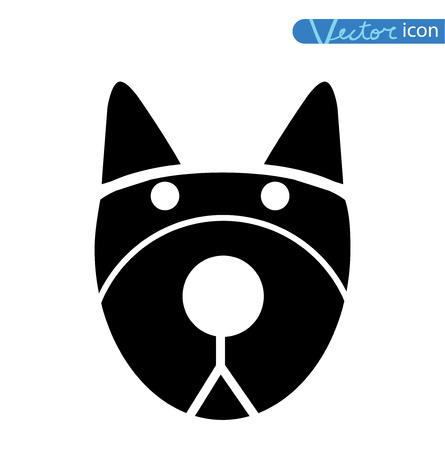 dog icon -  illustration.black color, blackのイラスト素材