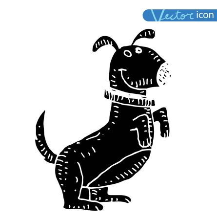 Dog icon illustration. Black color.のイラスト素材