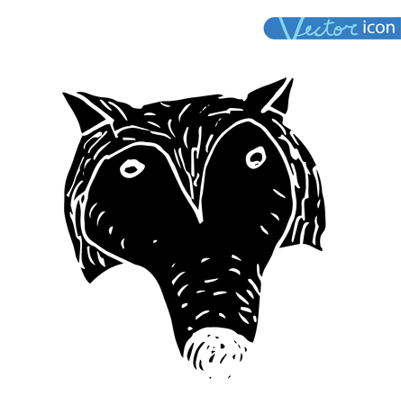 dog icon -  illustration.black color, blackのイラスト素材
