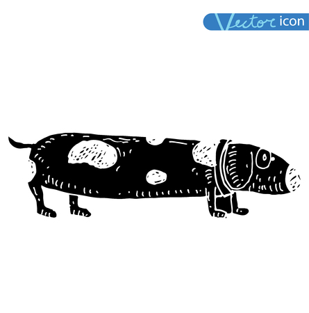Black dog icon.のイラスト素材
