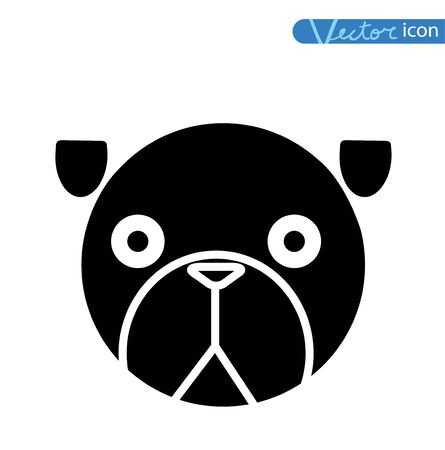 dog icon -  illustration.black color, blackのイラスト素材