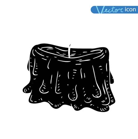 candle, drawn vector illustration. blackのイラスト素材