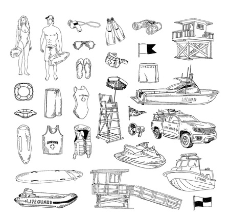 Life guard icons.のイラスト素材