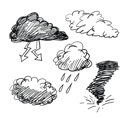 Different types of clouds illustration.のイラスト素材