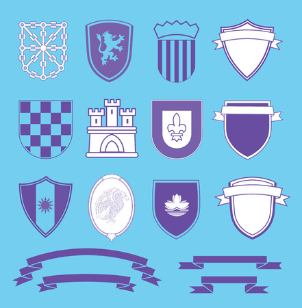 Coat of arms elements set, vector illustration.のイラスト素材