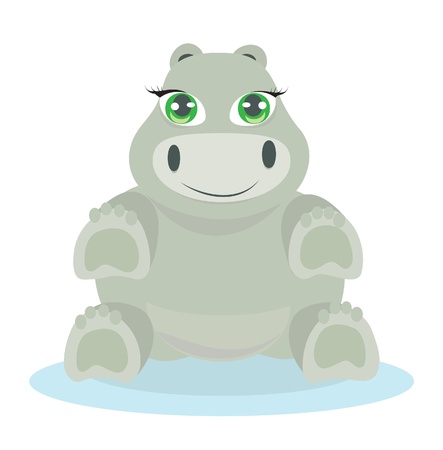 Baby Hippo illustrationのイラスト素材