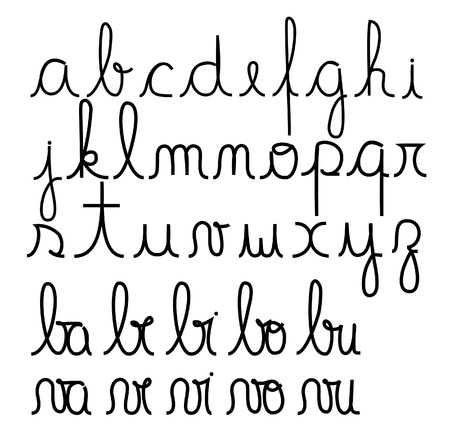 Cursive alphabetのイラスト素材