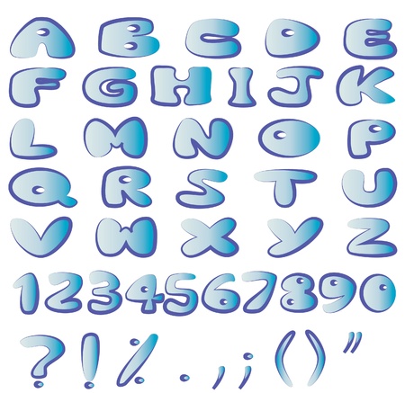 Alphabet and numbers setのイラスト素材