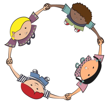 Children playing togetherのイラスト素材