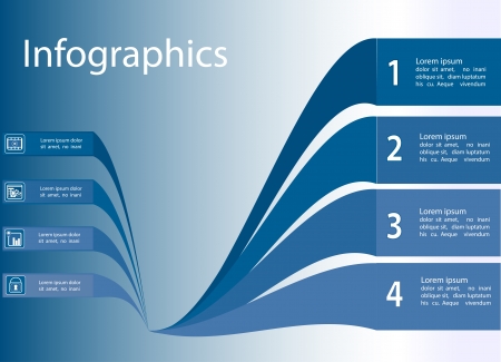 Infographics blue waves のイラスト素材