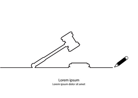 Justice hammer contour.のイラスト素材